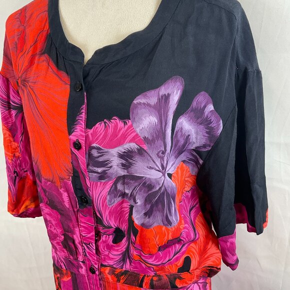 The Kit. Cobie Shirtdress Striped Iris Button Front Short Sleeve Pockets Maxi - Picture 7 of 14